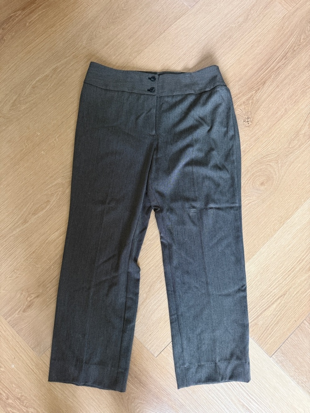 Jones New York Tweed Stretch Dress Pants — Black and Cream